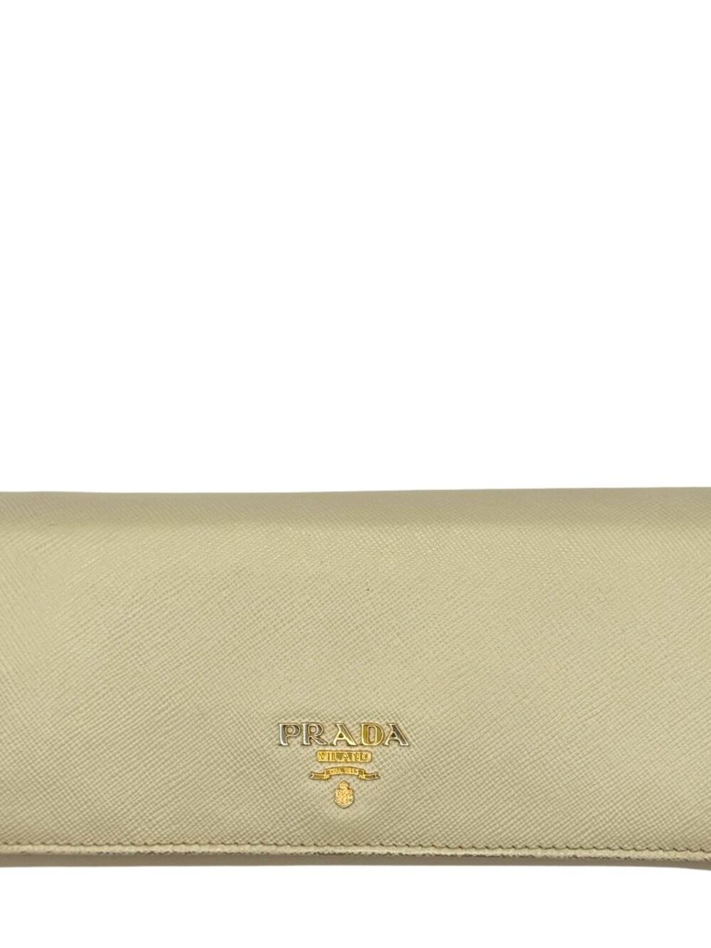 Prada Saffiano Metal Long Wallet Cera Beige
